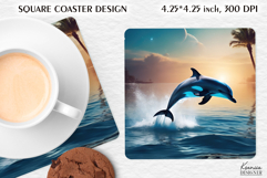 Ocean | Dolphin | Summer Square Coaster Product Image 1