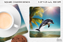 Ocean | Dolphin | Summer Square Coaster Product Image 1