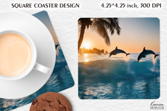 Ocean | Dolphin | Summer Square Coaster Product Image 1