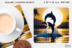 Ocean | Dolphin | Summer Square Coaster Product Image 1