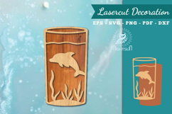 Dolphin in Glass Lasercut Decoration SVG Product Image 1