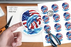 Dolphin 4th of July Sticker Product Image 1