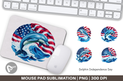 Mouse Pad Dolphin 4th of July Product Image 1