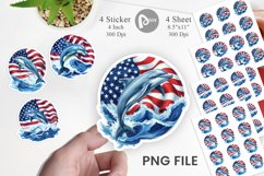 Dolphin 4th of July Sticker Product Image 1