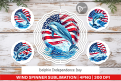 Wind Spinner Dolphin 4th of July Product Image 1