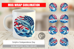 Mug Wrap Dolphin 4th of July Product Image 1
