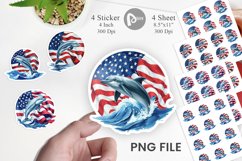 Dolphin 4th of July Sticker Product Image 1