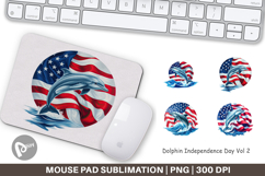 Mouse Pad Dolphin 4th of July Product Image 1