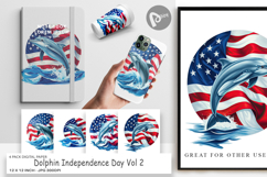 Digital Paper Dolphin 4th of July Product Image 1