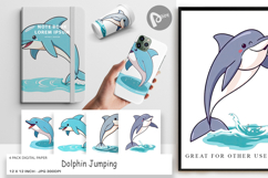 Digital Paper Jumping Dolphin Product Image 1