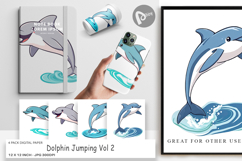 Digital Paper Jumping Dolphin Product Image 1