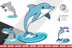 Jumping Dolphin Clipart Product Image 1