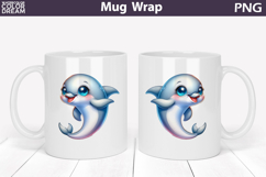 Cute Dolphin Mug Wrap PNG | Ocean Baby Design Product Image 1