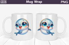 Cute Dolphin Mug Wrap PNG | Ocean Baby Design Product Image 1