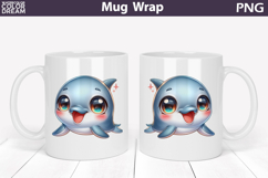 Cute Dolphin Mug Wrap PNG | Ocean Baby Design Product Image 1