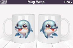 Cute Dolphin Mug Wrap PNG | Ocean Baby Design Product Image 1