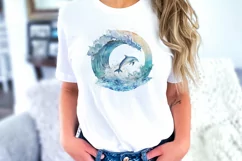 Dolphin Png Ocean Waves Png Ocean Sublimation Design 