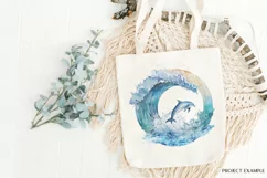 Dolphin Png Ocean Waves Png Ocean Sublimation Design 