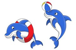 Cute Dolphin Animal Cartoon Illustration Product Image 3