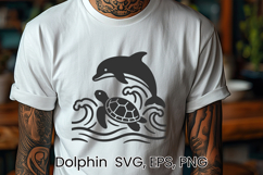 Dolphin SVG design | Sea animal silhouette SVG Product Image 1