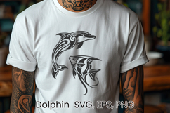 Tribal dolphin SVG design | Sea animal silhouette SVG Product Image 1
