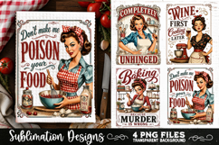 Funny Kitchen Towel 4 PNG Retro Wife PNG Sublimation Product Image 3