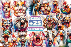 Domestic Funny Animals Face Sublimation PNG | Cute Pet Product Image 1