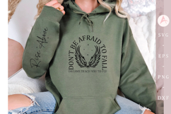 Don&#039;t be afraid to fall dreams teach you to fly Sleeve SVG Product Image 1