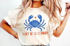 Cute beach crab, Don’t be so crabby Sublimation PNG. Product Image 2
