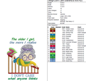 Grandma B - Don&#039;t Care - Machine Embroidery Design Product Image 2