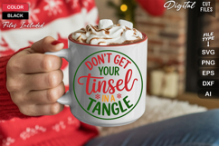 Don&#039;t Get Your Tinsel In A Tangle SVG | Christmas Round Sign Product Image 5