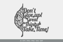 Don't Give Up! Great Things Take Time! Papercut Product Image 2