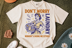 Don't Worry Laundry PNG, Trendy Vintage Retro Housewife Product Image 2
