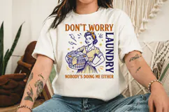 Don't Worry Laundry PNG, Trendy Vintage Retro Housewife Product Image 3