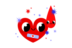 Kawaii Blood Donation Heart Clipart Product Image 4