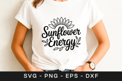 Sunflower Energy Positive Quote SVG PNG Product Image 1