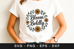 Bloom Boldly Sunflower Quote SVG PNG Product Image 1