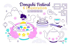 8 Dongzhi Festival Vector Illustration Product Image 1