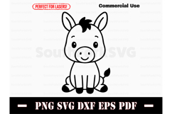 Cute Baby Donkey Doodle Design SVG PNG DXF EPS PDF Product Image 1
