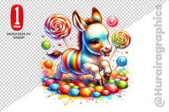 Cute Donkey Clipart - PNG File Product Image 1