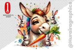 Cute Donkey Clipart - PNG File Product Image 1