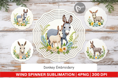 Wind Spinner Donkey Embroidery Product Image 1