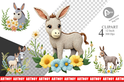 Donkey Embroidery Clipart Product Image 1