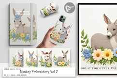 Digital Paper Donkey Embroidery Product Image 1