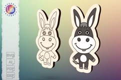 Donkey laser cut file, cute animal vector template toy craft Product Image 1