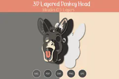 3d Layered Donkey Head Product Image 2