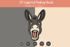 3d Layered Donkey Head Product Image 3