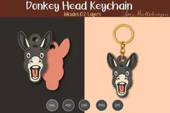 Donkey Head keychain Product Image 1