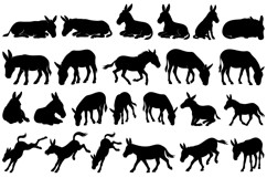 Donkey Silhouettes SVG Bundle: Donkey Clipart Pack Product Image 1