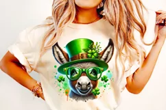 St Patrick's Day Donkey PNG, Lucky Day PNG, Shamrock PNG Product Image 2